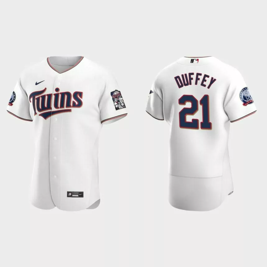 Tyler Duffey #21 Minnesota Twins Authentic Home Jersey – White