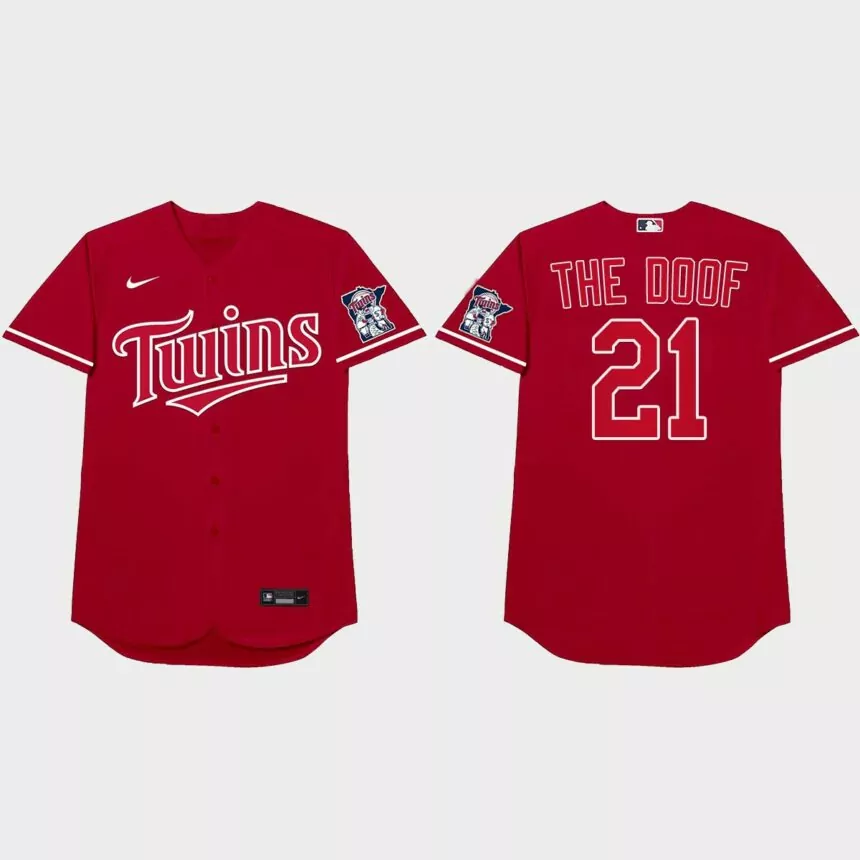 Tyler Duffey Nickname Twins 2021 Players’ Weekend The Doof Jersey – Red