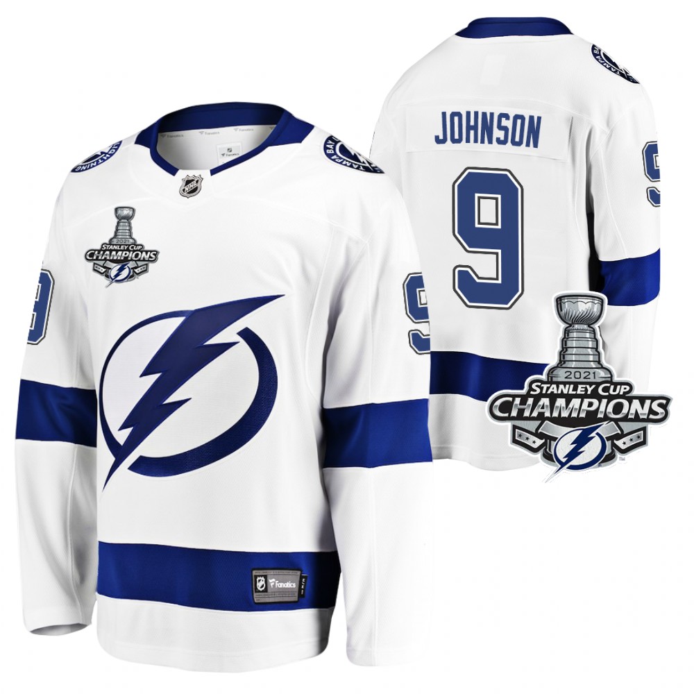 Tyler Johnson Lightning 2021 Stanley Cup Champions White Away Jersey