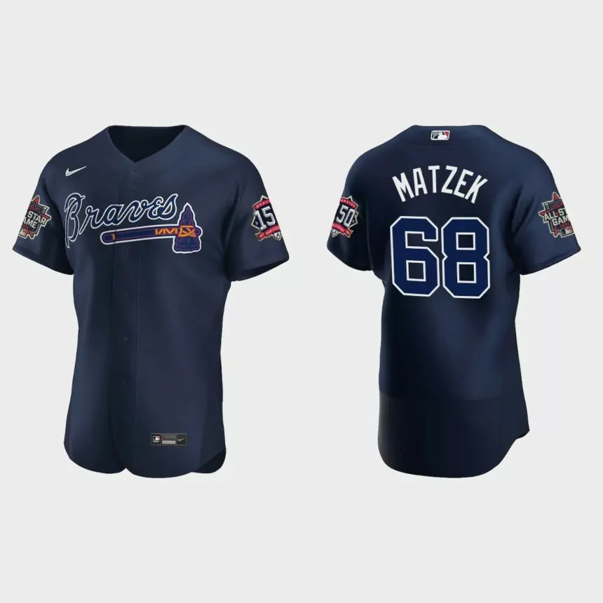 Tyler Matzek #68 Atlanta Braves Authentic Alternate 2021 MLB All-Star Jersey – Navy