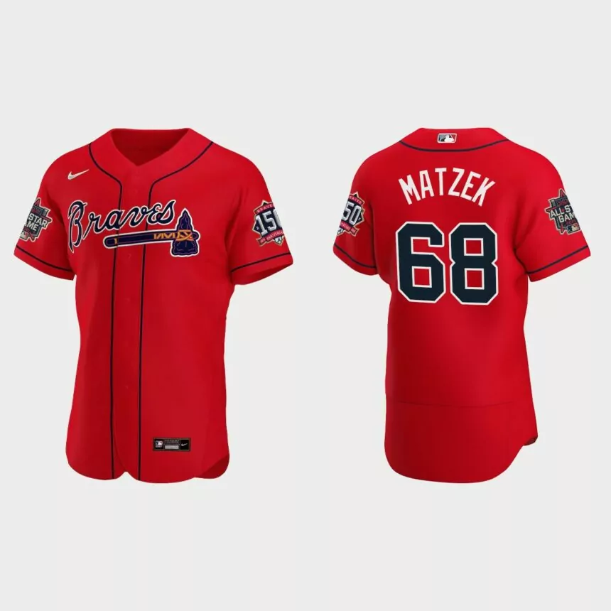 Tyler Matzek #68 Atlanta Braves Authentic Alternate 2021 MLB All-Star Jersey – Red