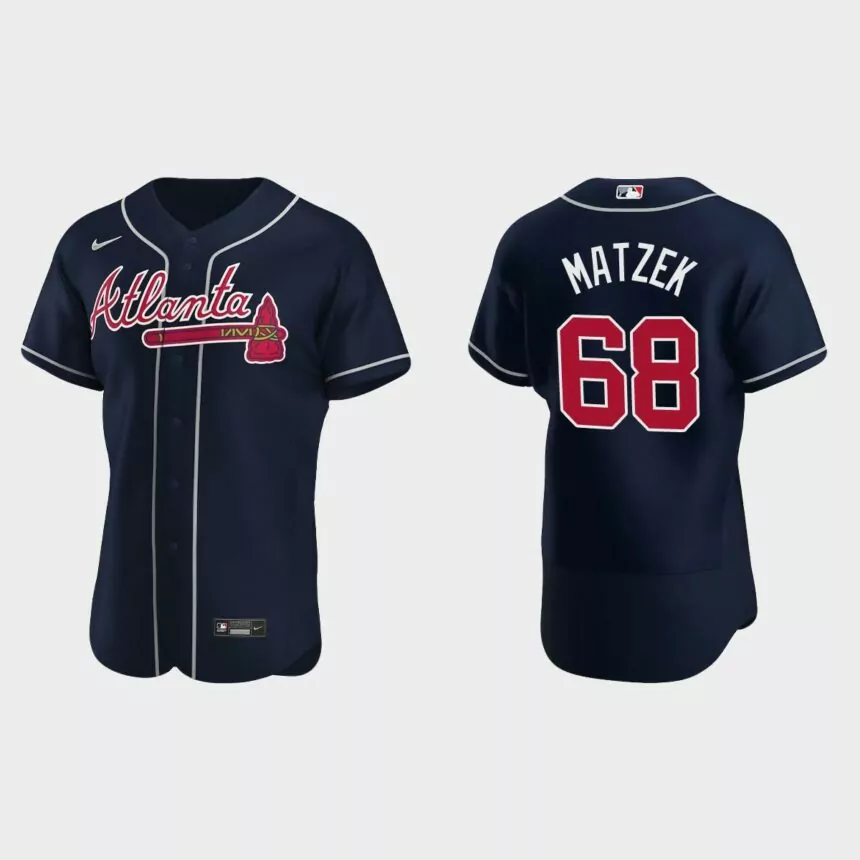 Tyler Matzek #68 Atlanta Braves Authentic Alternate Jersey – Navy