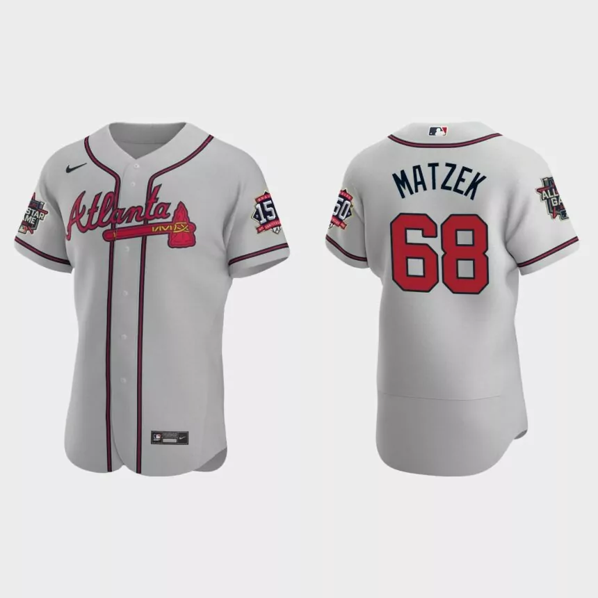 Tyler Matzek #68 Atlanta Braves Authentic Road 2021 MLB All-Star Jersey – Gray