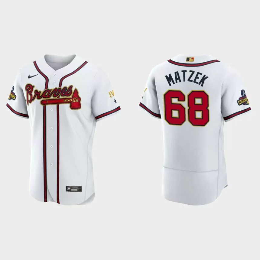 Tyler Matzek Atlanta Braves 2022 Gold Program White Authentic Jersey