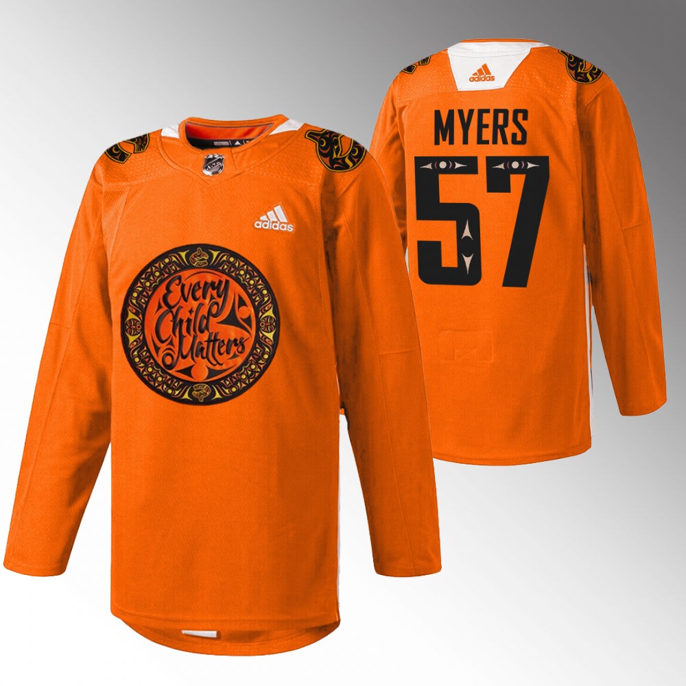 Tyler Myers Vancouver Canucks National Day for Truth and Reconciliation Orange 2022 Jersey Warmup