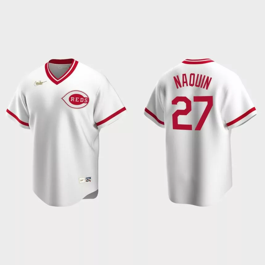 Tyler Naquin Cincinnati Reds Cooperstown Collection Home Jersey – White