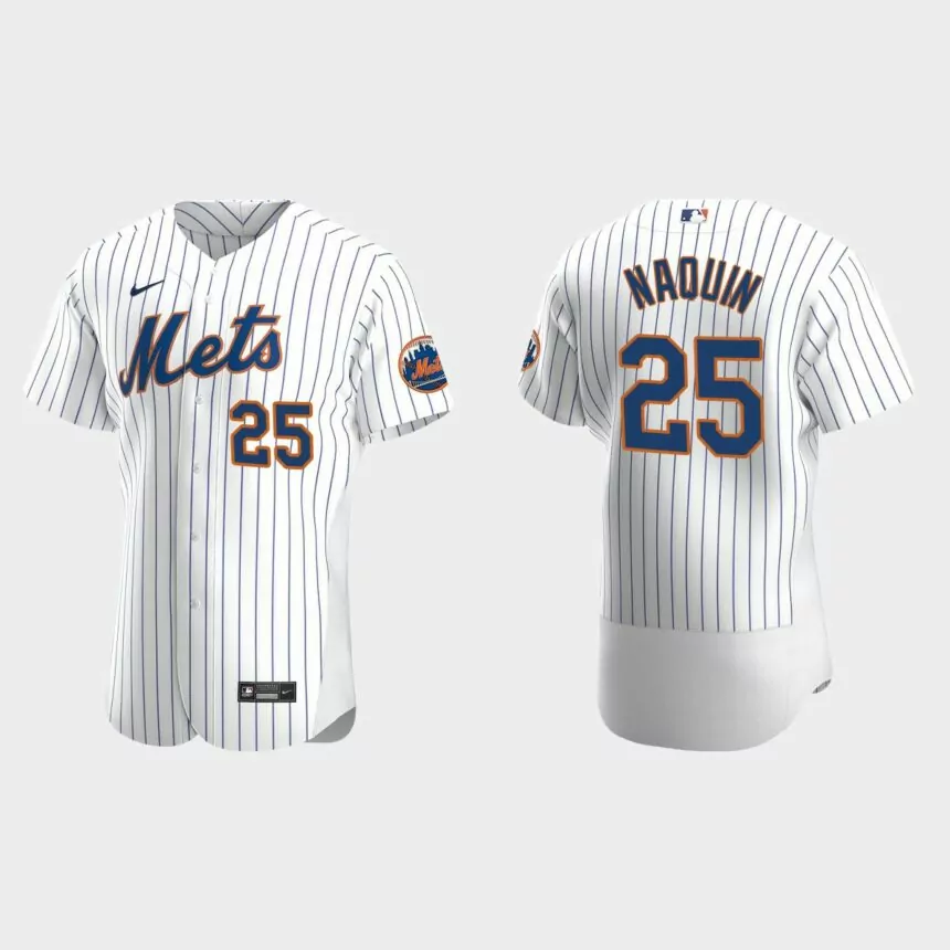 Tyler Naquin New York Mets Authentic Home Jersey – White