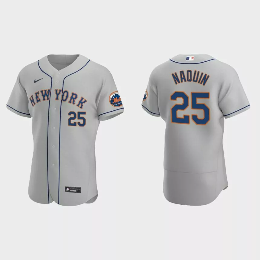 Tyler Naquin New York Mets Authentic Road Jersey – Gray