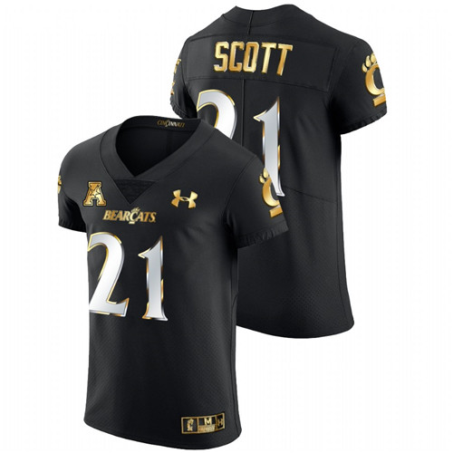 Tyler Scott Cincinnati Bearcats Black 2021-22 Golden Edition Elite Football Jersey