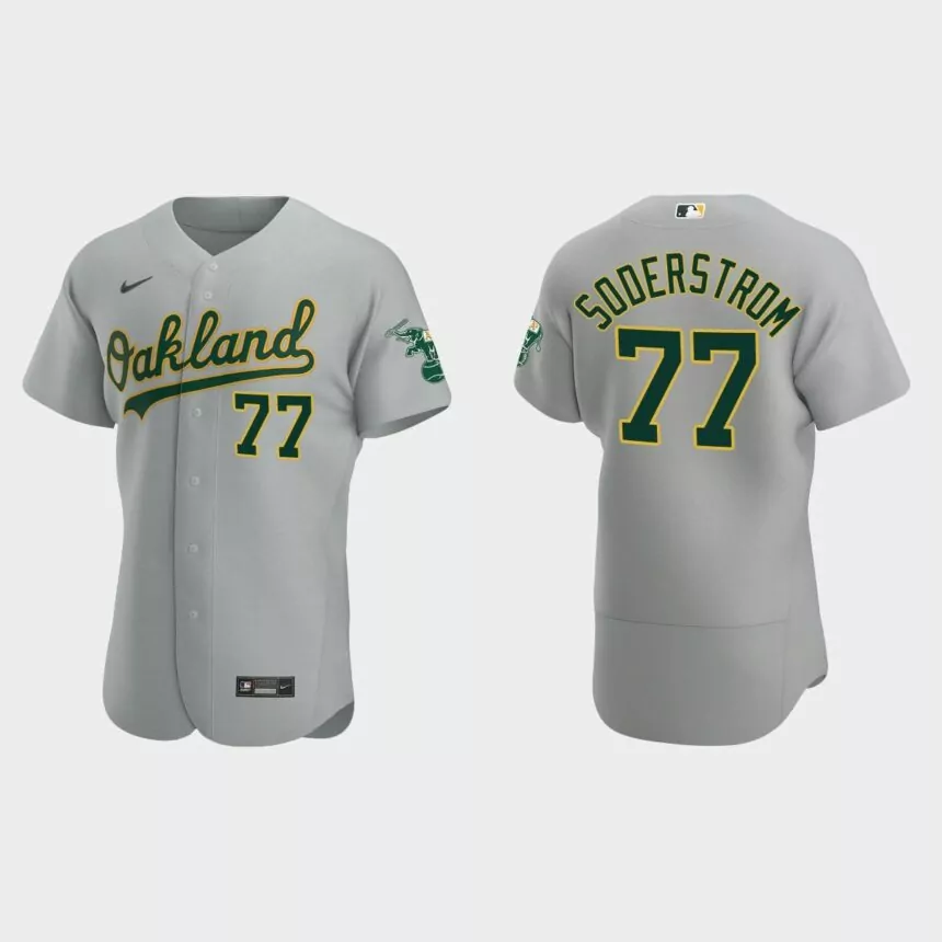 Tyler Soderstrom #77 Oakland Athletics Authentic Road Jersey – Gray