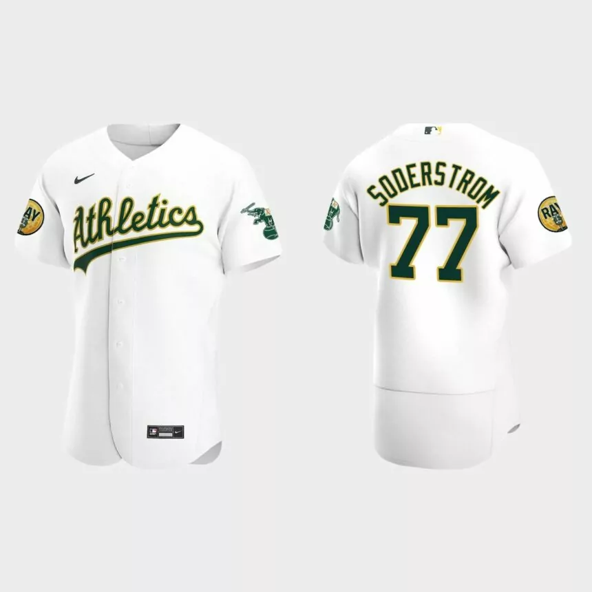 Tyler Soderstrom Oakland Athletics 2022 Ray Fosse Patch Authentic Jersey – White