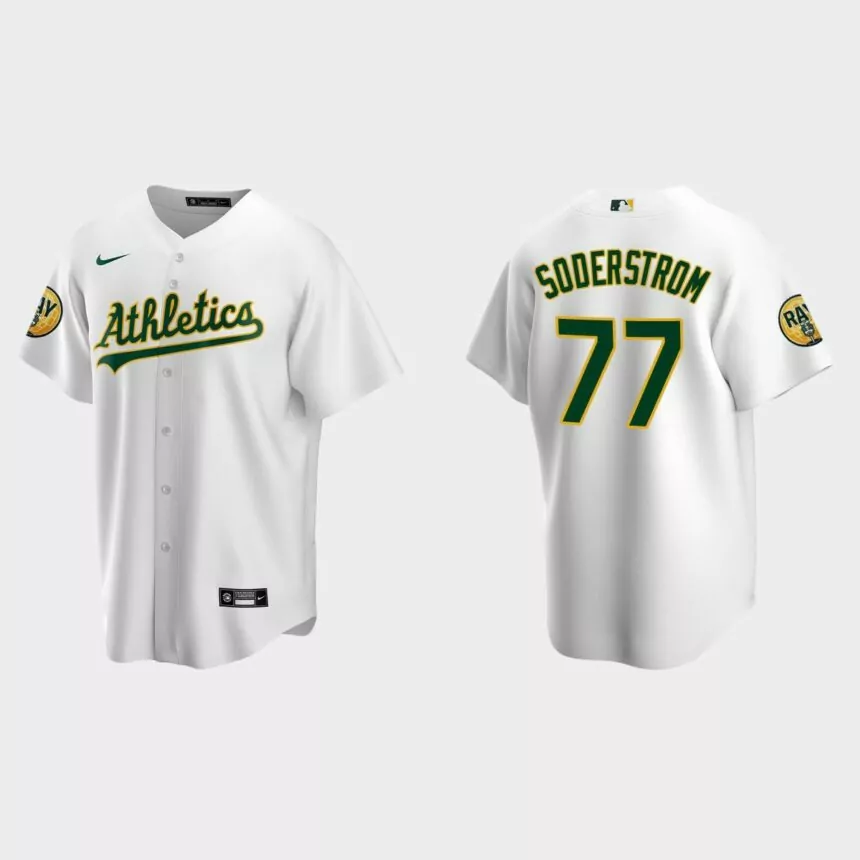 Tyler Soderstrom Oakland Athletics 2022 Ray Fosse Patch Replica Jersey – White