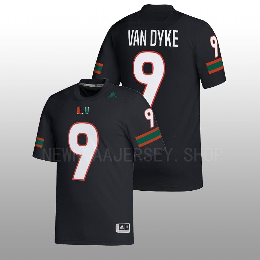 Tyler Van Dyke Miami Hurricanes Black NIL Football Replica Jersey Men's Jersey Miami Hurricanes Tyler Van Dyke NIL Football Black Replica Jersey