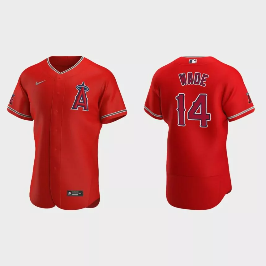 Tyler Wade Los Angeles Angels Authentic Alternate Jersey – Red