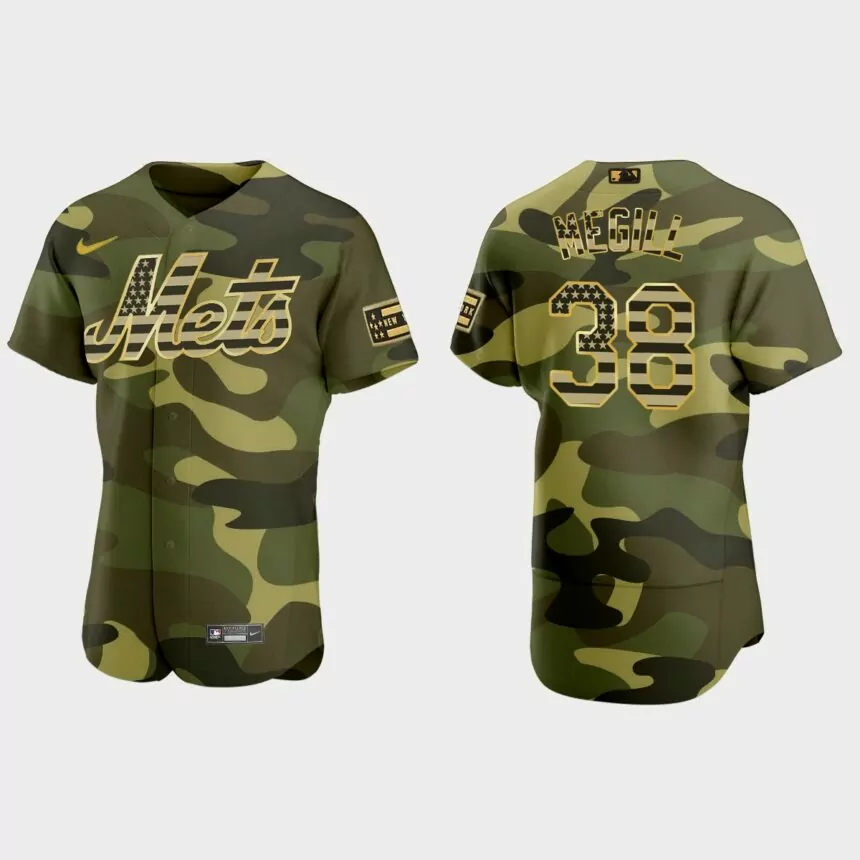Tylor Megill New York Mets 2022 Armed Forces Day Jersey – Camo
