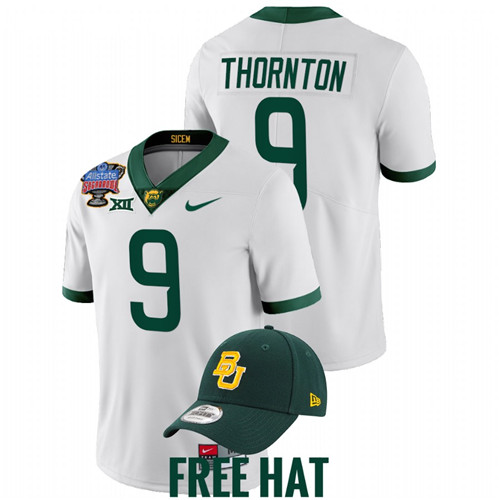 Tyquan Thornton Baylor Bears White 2022 Sugar Bowl College Football Playoff Jersey