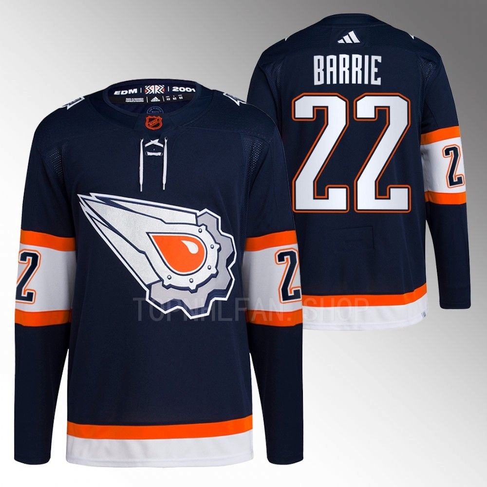 Tyson Barrie 2022 Edmonton Oilers Navy Reverse Retro 2.0 Authentic Primegreen Jersey