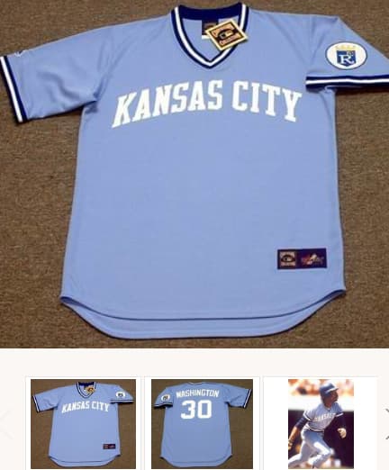 U.L. WASHINGTON Kansas City Royals 1980 Majestic Cooperstown Throwback Baseball Jersey