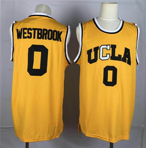 UCLA Bruins 0 Russell Westbrook Yellow College Basketball Jersey
