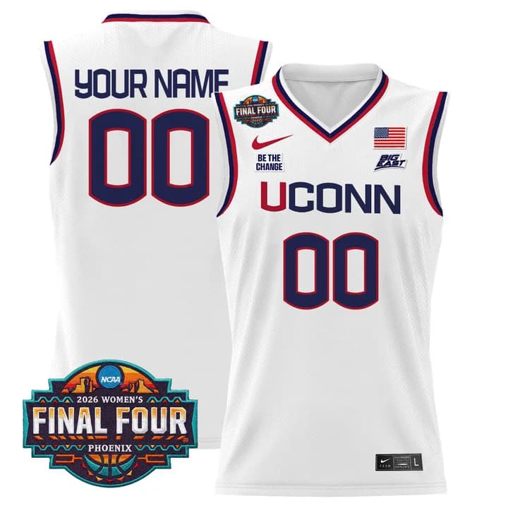 UConn Huskies 2026 Women's Tournament Final Four Custom Basketball Jersey   - All Stitched