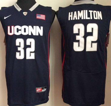 UConn Huskies 32 Richard Hamilton Navy College Basketball Jersey