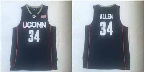 UConn Huskies 34 Ray Allen Navy College Basketball Jersey