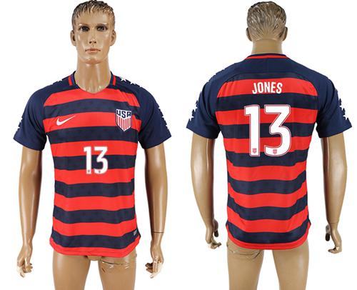 USA #13 Jones Away Soccer Country Jersey