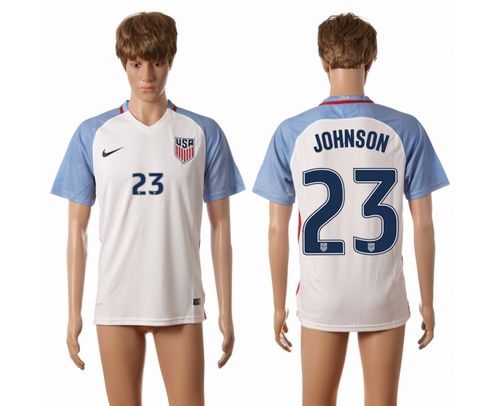 USA #23 Johnson Away Long Sleeves Soccer Country Jersey