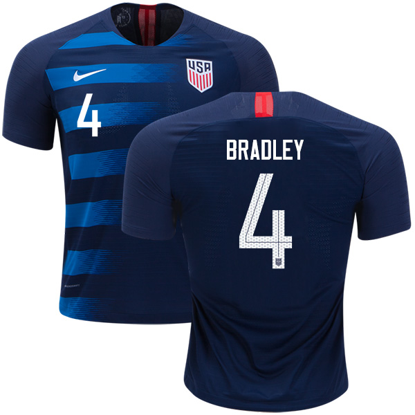 USA #4 Bradley Away Kid Soccer Country Jersey