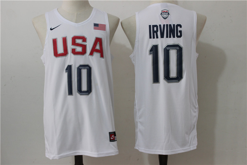 USA 10 Kyrie Irving White 2016 Dream Team Stitched Jersey