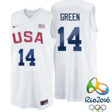 USA 14 Draymond Green White 2016 Dream Team Stitched Jersey