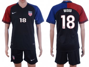 USA 2016-17 Bobby Wood #18 Dark Blue Soccer Jersey