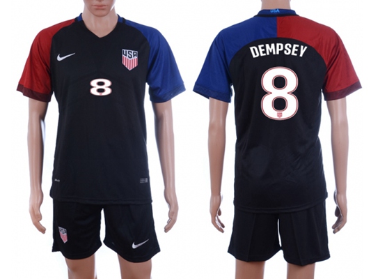 USA 2016-17 Clint Dempsey #8 Away Soccer Jersey