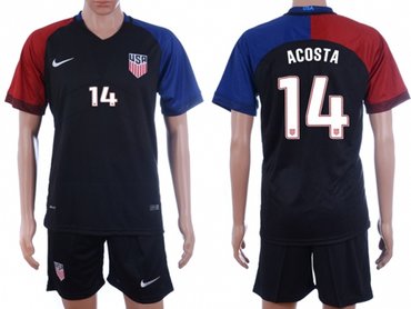 USA 2016-17 Kellyn Acosta #14 Dark Blue Soccer Jersey