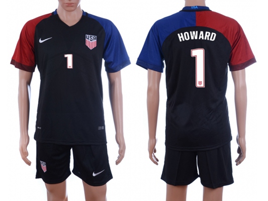 USA 2016-17 Tim Howard #1 Dark Blue Away Soccer Jersey
