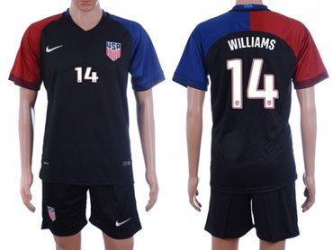 USA 2016-17 Williams #14 Dark Blue Soccer Jersey