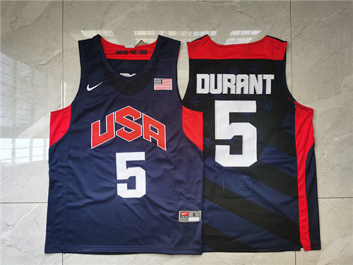 USA 5 Kevin Durant Navy 2012 Olympic Basketball Team Jersey