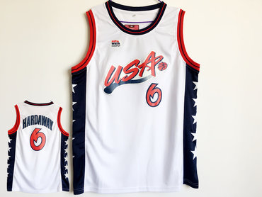 USA 6 Penny Hardaway White Dream Team III Jersey