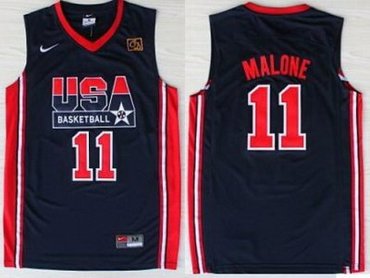 USA Basketball 1992 Olympic Dream Team Blue Jerseys 11# Karl Malone