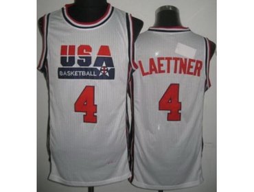 USA Basketball 1992 Olympic Dream Team White Jerseys 4# Christian Laettner