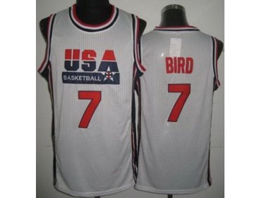 USA Basketball 1992 Olympic Dream Team White Jerseys 7# Larry Bird