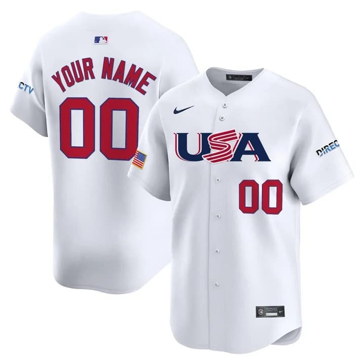 USA National Custom Baseball Jersey  - All Stitched