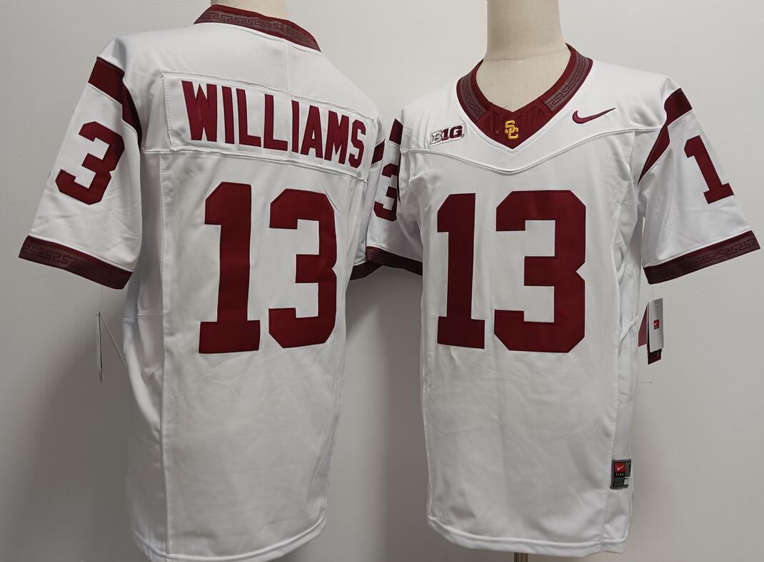 USC Trojans #13Caleb Williams White Jersey