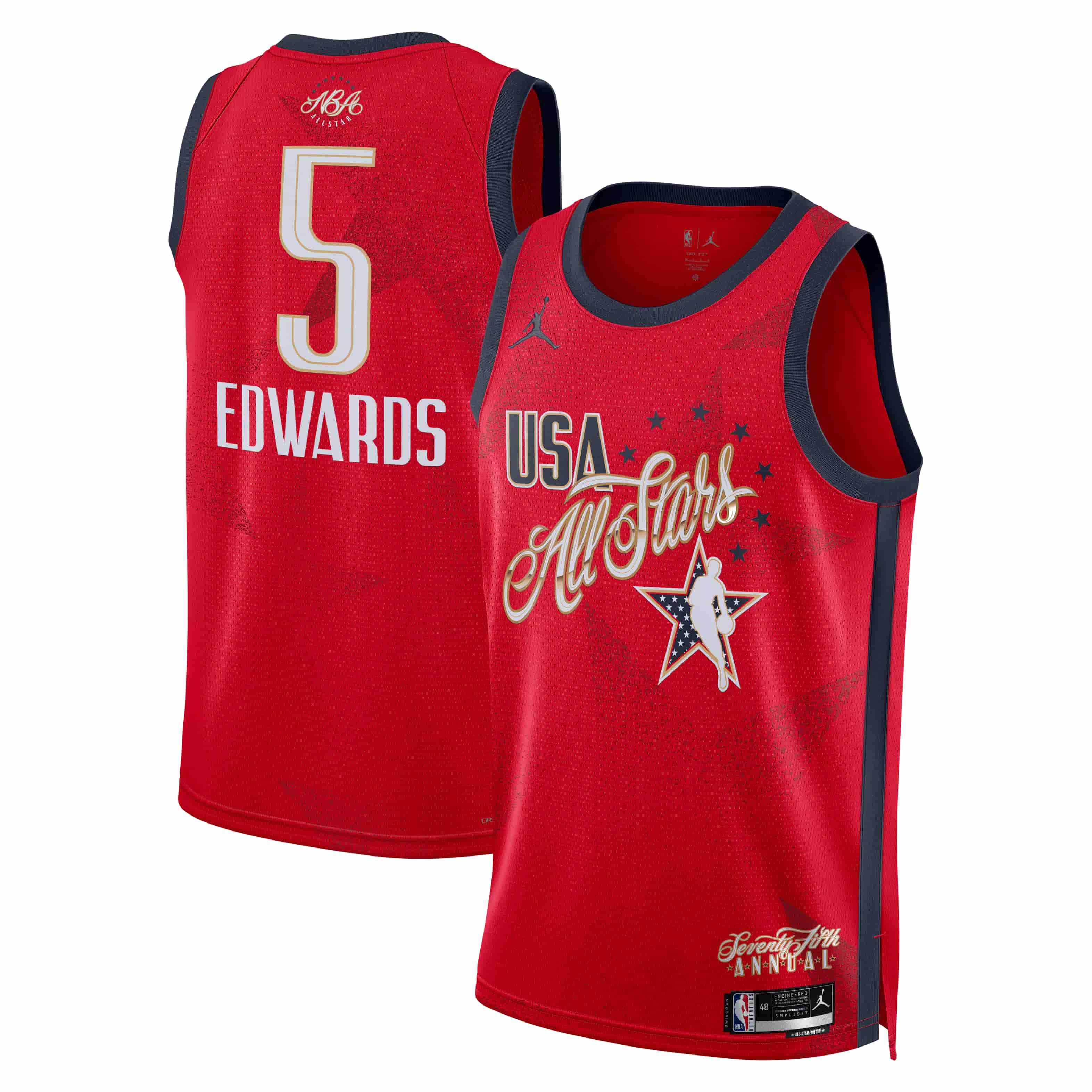 Unisex Anthony Edwards Jordan Brand Red 2026 NBA All-Star Game Swingman Jersey