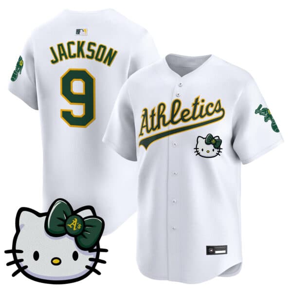 Unisex Athletics Hello Kitty Vapor Premier Limited Jersey – All Stitched Reggie Jackson   9