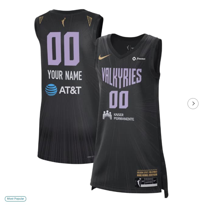 Unisex Nike Black Golden State Valkyries Victory Custom Sponsor Patch Jersey - Rebel Edition