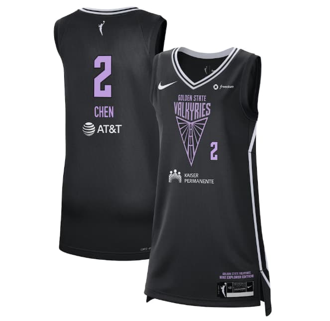 Unisex Nike Kaitlyn Chen Black Golden State Valkyries 2025 WNBA Draft Explorer Edition Victory Badge Player Jersey