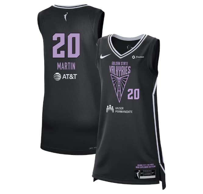 Unisex Nike Kate Martin Black Golden State Valkyries Explorer Edition Victory Badge Player Jersey
