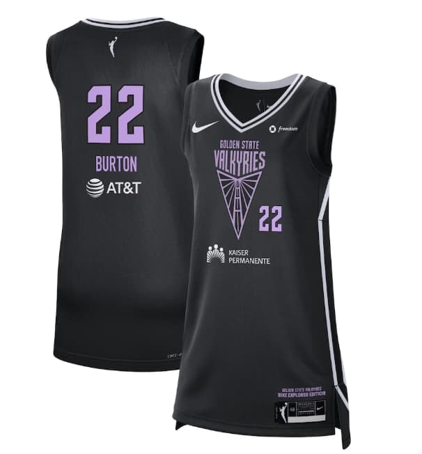 Unisex Nike Veronica Burton Black Golden State Valkyries Explorer Edition Badge Victory Jersey