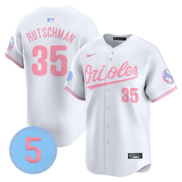 Unisex Orioles Bubblegum Pink Robinson Patch Vapor Premier Limited Jersey – All Stitched 35 Adley Rutschman